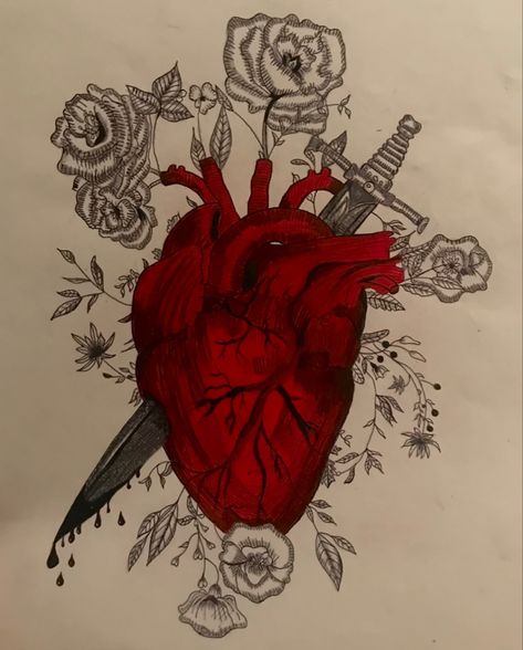 Heart Sketches, Poison Heart, Wind Drawing, Relationship Drawings, Drawing Blood, Pencil Drawings For Beginners, Medical Wallpaper, Heart Sketch, Rose Drawing