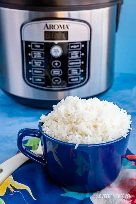 Aroma Rice Cooker Instructions & Recipe • Love From The Oven Aroma Rice Cooker, White Rice Recipes, Rice Cooker Recipes, Broiled Chicken, Vegetarian Side Dishes, Clam Recipes, Cooking White Rice, Cook Chicken, Beef Stew Recipe