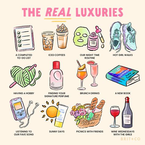 These are a few of our favorite things 🎀 What are your little luxuries?⁠ ⁠ #romanticizeyourlife #selfcare #selflove #doodle #summerthings #cuteillustration Romanticizing Self Care, Little Luxuries, Self Care Guide Aesthetic, Crystals For Confidence And Self Love, Once A Month Self Care, Glo Up, Self Care Bullet Journal, Teen Life Hacks, Teen Life