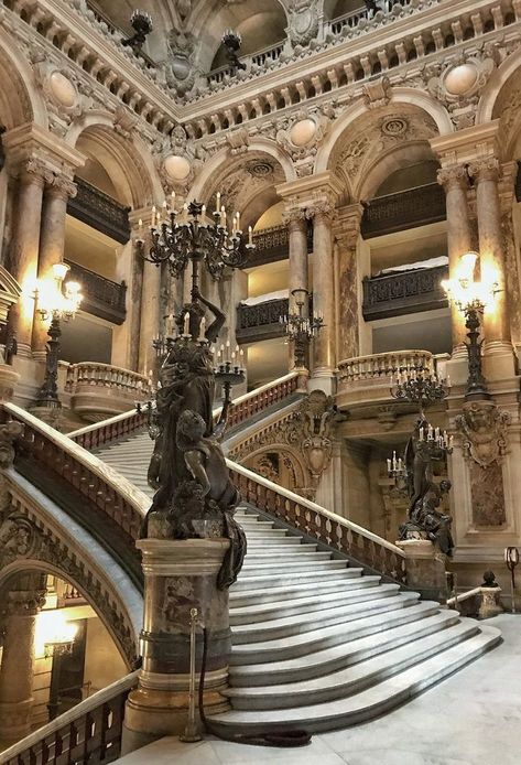 Fancy Architecture, Opera Garnier Paris, Charles Garnier, Opera Garnier, House Inspo, Location History, House Ideas, Opera, Stairs