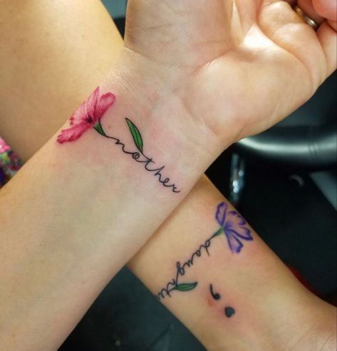 Wrist Tattoos For Mother And Daughter, Mom Tattoos For Daughter Unique Shoulder, Grandaughter Tatoos, Mom And Daughter Tattoos Unique Butterfly, Mom And Daughter Tattoos Simple, Mom Daughter Grandma Tattoo, Mummy Daughter Tattoos, Mother Daughter Rose Tattoos, Mom Snd Daughter Tatoos