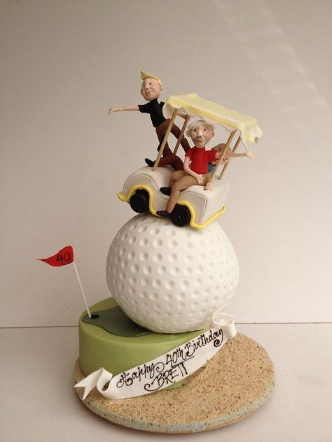 Golf Cart Cake, 40 Th Birthday, Golf Ball Cake, Golf Themed Cakes, Golf Birthday Cakes, Sports Themed Cakes, Gravity Defying Cake, Golf Cake, Gravity Cake