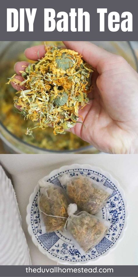 Tea Bag Bath Soak Diy, Tub Tea Recipes, Bath Tea Bags Diy Recipes, Herbal Bath Tea Recipes, Tea Bath Recipes, Diy Bath Tea, Diy Bath Tea Recipes, Homemade Tea Bags, Bath Tea Bags Diy