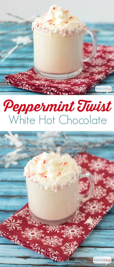 Alcohol Hot Chocolate, Peppermint White Hot Chocolate, White Hot Chocolate Recipe, Sipping Chocolate, Peppermint White, Hot Cocoa Recipe, Hot Chocolate Drinks, Peppermint Hot Chocolate, Hot Chocolate Recipe