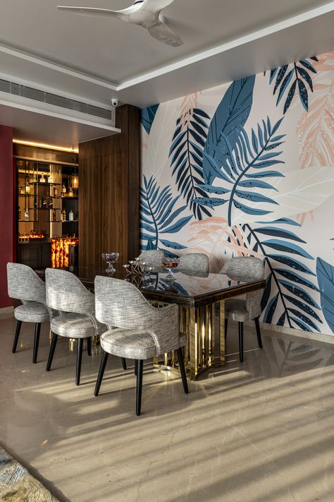 This Mumbai home is proof that there is no such thing as too much colour Bedroom Painting, Dinning Room Design, Bedroom Closet, Interior Design Art, Dining Room Walls, House Interior Decor, Room Wallpaper, Closet Design, Home Room Design