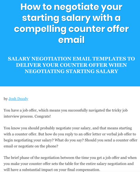 SALARY NEGOTIATION EMAIL TEMPLATES TO DELIVER YOUR COUNTER OFFER WHEN NEGOTIATING STARTING SALARY How To Counter Offer Salary, How To Negotiate Salary, Salary Negotiation Tips New Job, How To Negotiate Salary After Job Offer, Negotiating Salary New Job, Salary Negotiation Tips, How To Negotiate Salary New Job, Negotiate Salary New Job, Salary Negotiation Letter