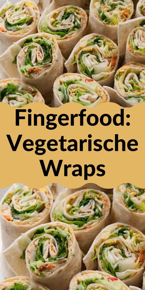 Wrap Snack, Party Wraps, Party Fingerfood, Karneval Snacks, Vegan Finger Foods, Snack Wrap, Veggie Wraps, Gourmet Cooking, Party Finger Foods