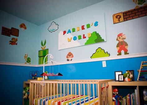 Super Mario Nursery, Mario Nursery, Super Mario Room, Mario Room, Best Baby Blankets, Baby Room Themes, Baby Nursery Themes, Trendy Baby Nursery, Nursery Room Design