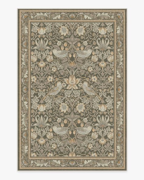 Morris & Co. Strawberry Thief Stone Gold Rug | Ruggable Morris And Co Ruggable, William Morris Ruggable, Ruggable Morris, Ruggable Morris And Co, Kelmscott Manor, Indigo Rug, Block Printed Textiles, Ruggable Rug, Warm Taupe