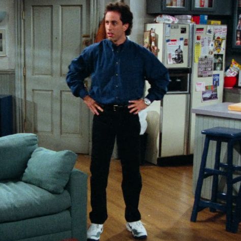 #seinfeld #kramer #jerryseinfeld #elainbenes #elaine #georgecostanza #90s #sitcom #seinfeldicon #icon Jerry Seinfeld Outfits, Seinfeld Outfits, Seinfeld Characters, Seinfeld Kramer, Norm Core, Neat Clothes, 90s Sitcoms, 90s Fashion Men, Jerry Seinfeld