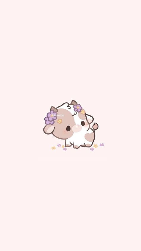 Aesthetic Cows Wallpaper, Mini Cow Wallpaper, Cute Cows Aesthetic Cartoon, Cute Cow Iphone Wallpaper, Cute Wallpapers Animals Kawaii, Cute Animals Aesthetic Cartoon, Cows Aesthetic Wallpaper, Cute Cartoon Animal Wallpapers, Cute Animated Animals Wallpaper