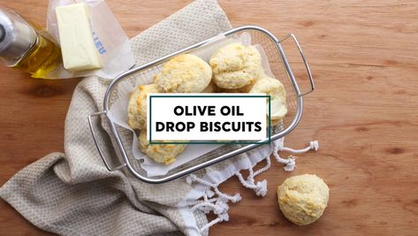 Easy Drop Biscuit Recipe with Olive Oil - One Sweet Appetite Easy Drop Biscuit Recipe, Biscuit Recipe Easy, Olive Oil Baking, Olive Oil Biscuits, Drop Biscuit Recipe, Bread Spreads, Easy Drop Biscuits, Drop Biscuits Recipe, Best Olive Oil