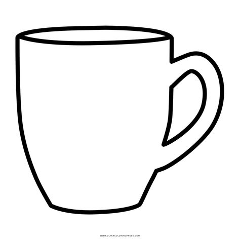 Mug Coloring Page - Ultra Coloring Pages Coffee Mug Template Free Printable, Printable Coffee Cup Template, Coffee Cup Template Free Printable, Cute Coffee Cup Drawing, Mug Template Free Printable, Mug Coloring Page, Coloring Pages Coffee, Mug Drawing Ideas, Patterns Mugs