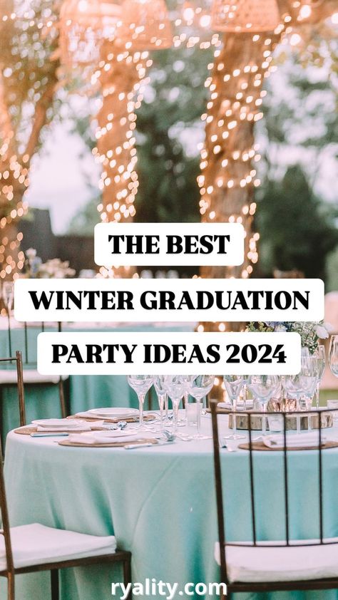 These winter graduation party decor ideas are so good. I've been so confused about what to do for my grad party since I graduate in december Winter Graduation Party, College Graduation Party Themes, Graduation Party Decor Ideas, Grad Party Centerpieces, Grad Party Ideas, Winter Graduation, Masters Graduation, Graduation Party High, Graduation Party Foods