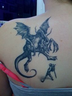 Alice fighting the Jabberwocky tattoo Alice And The Jabberwocky, Jabberwocky Tattoo, Original Alice In Wonderland Tattoo, Alice In Wonderland Chest Tattoo, The Jabberwocky, Dragon Tattoo Back, Trippy Alice In Wonderland Tattoo, Rat Tattoo, Science Tattoos