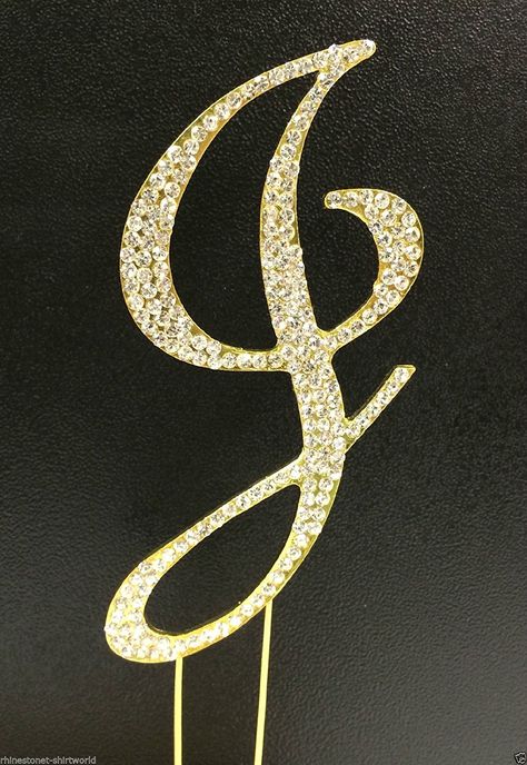 Crystal Rhinestone Covered Gold Monogram Wedding Cake Topper Letter J * Startling review available here at - baking decorations Letters J, Cake Topper Wedding Monogram, Monogram Wedding Cake, Rhinestone Cake Topper, Initial J, Monogram Cake Toppers, Monogram Cake, Gold Cake Topper, Wedding Logo