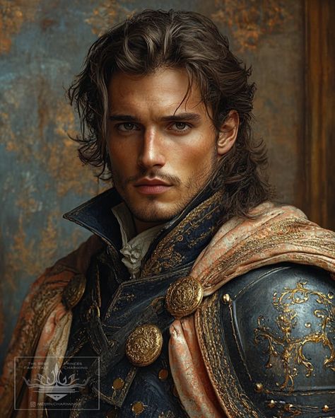 King Character Art, Medieval Portrait, Fantasy Male Art, Male Character Inspiration, Fantasy Prince, Male Pirate, Guys With Green Eyes, Medieval Prince, French Prince