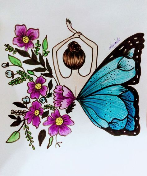 Colorful Butterflies Art, Mind Map Art, Butterfly Tattoo Stencil, Fabric Colour Painting, Wrist Tattoo Ideas, Wrist Tattoo Designs, Cartoon Drawings Sketches, Embroidery Hoop Art Diy, Easy Mandala Drawing