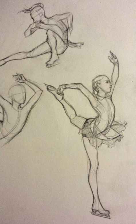 Ice Skate Drawing, Yulia Lipnitskaya, Male Figure Drawing, Dancing Drawings, Person Drawing, Poses Drawing, Skate Art, Figure Sketching, Arte Sketchbook