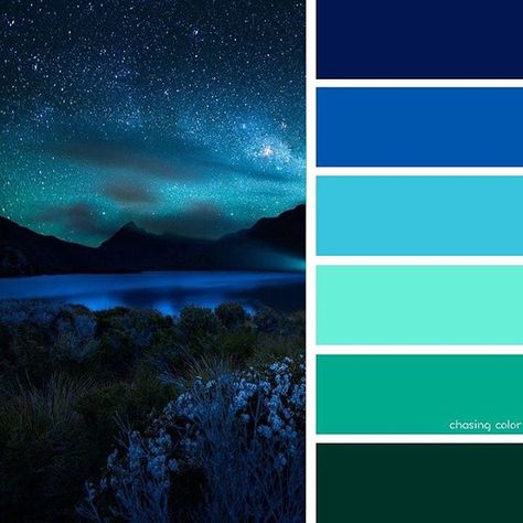 Shades Of A Cobalt Night Sky (Photo Credit • www.lovethispic.com) #chasingcolor… Nighttime Sky, Green Themed Wedding, Sky Photo, Butterfly Heart, Mountains Landscape, Design Theme, Palette Color, Green Theme, Sky Color