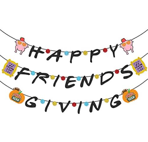 Friendsgiving Brunch Decor, Friends Theme Friendsgiving, Friendsgiving Friends Theme, Friends Themed Thanksgiving Party, Friends Themed Friendsgiving, Kids Friendsgiving Party Ideas, Friends Thanksgiving Ideas, Friendsgiving Ideas Decorations, Friends Party Decorations