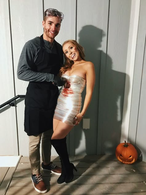 Jordan And Naomi Belfort, Dexter Victim Costume, Dexter Costume Female, Dexter Halloween Costume Couple, Dexter Costume Couple, Victim Costume Halloween, Dexter And Rita Halloween Costume, Dexter Couples Costume, Dexter Morgan Halloween Costume