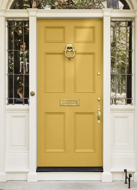 Front Doors Colors, Colorful Front Door Ideas, Types Of Front Doors, Colonial Front Door, Yellow Front Door, Entry Door Colors, She Holds Dearly, Front Door Color, Exterior Door Colors