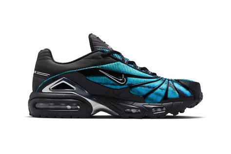 Skepta Nike Air Max Tailwind 5 Chrome Blue CQ8714-001 | HYPEBEAST Skepta Air Max Tailwind, Nike Skepta, Nike Air Max Tailwind, Nike Air Tailwind, V Black, Mode Shoes, Retro Futuristic, Black Chrome, Latest Sneakers