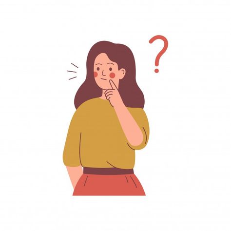 Young girl doubts and has a question. wo... | Premium Vector #Freepik #vector #business #woman #girl #character Woman Vector, Business Vector Illustration, Vector Character Design, Girl Character, Illustration Art Girl, Business Illustration, People Illustration, Illustration Girl, Question Mark