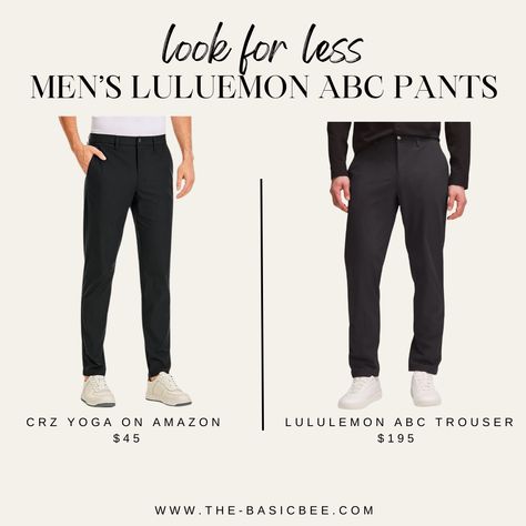 Discover a budget-friendly alternative to Lululemon's ABC Classic Fit Trouser on Amazon. Enjoy the same comfort, style, and performance without the premium price tag. Elevate your wardrobe with this versatile option for both work and play! #mensfashion #lululemon #budgetfriendly #amazonfinds Crz Yoga, Birthday Gifts For Husband, Lululemon Men, Husband Birthday, Golf Pants, Yoga For Men, Fitted Trousers, Comfort Style, Pair Of Pants