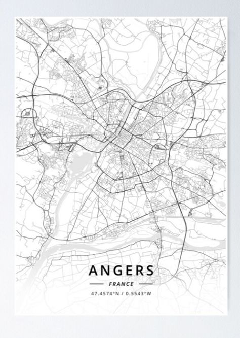 Affiche Angers redbulbble Anger Map, Angers France, Map Art Print, Metal Poster Displate, Map Art, Metal Posters Design, Metal Posters, Poster Print, Metal Prints