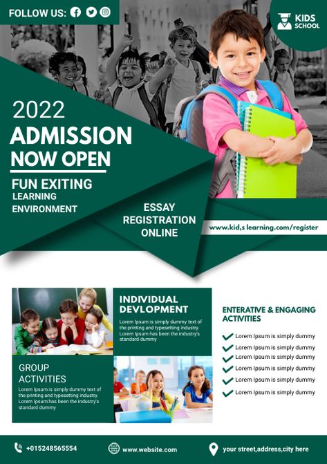 Poster For Admission Open, Pamphlets Design Ideas School, Back To School Flyer Template Free, Flyer Design Education, Flyer Design For School, Flyer Design School, School Posters Design, A4 Poster Design, Educational Flyer Design