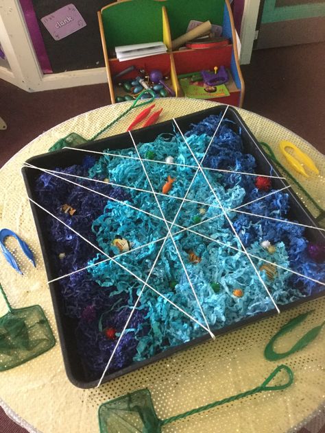 Eyfs Ocean Activities, Water Eyfs Activities, World Ocean Day Activities For Preschool, Reggio Ocean Activities, Under The Sea Provocation, Ocean Provocation, Reggio Emilia Ocean Activities, Sea Eyfs Activities, Beach Eyfs Activities