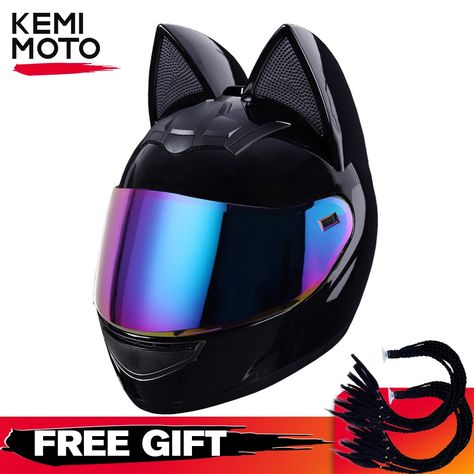 Womens Motorcycle Fashion, Womens Motorcycle Gear, Biker Accessories, Womens Motorcycle Helmets, Motorcycle Store, Motocross Helmets, Biker Gear, Full Face Helmets, Cat Ear