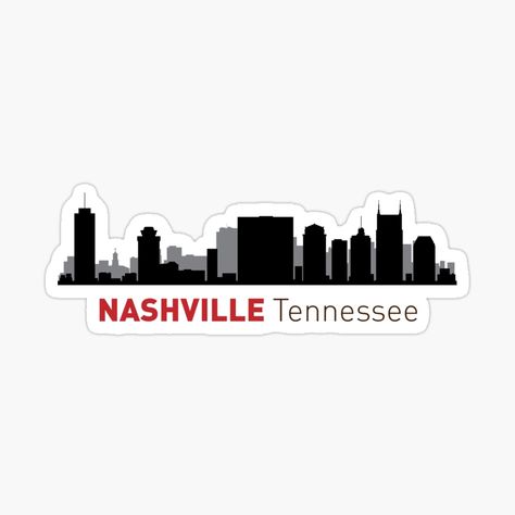 Get my art printed on awesome products. Support me at Redbubble #RBandME: https://www.redbubble.com/i/sticker/Nashville-Skyline-by-DogAccount/41184073.JCQM3?asc=u Nashville Skyline, Coloring Stickers, Nashville Tennessee, Eye Catching Colors, City Skyline, Nashville, Tennessee, Sticker Design, My Art