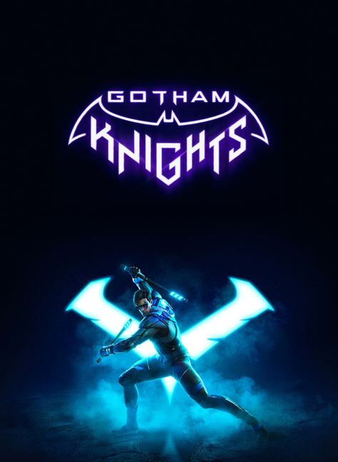 Gotham Knights Wallpaper, Gotham Knights Nightwing, Knights Wallpaper, Gotham Nights, Nightwing Wallpaper, Game Ps5, Logo Batman, Dc Logo, Vertical Logo