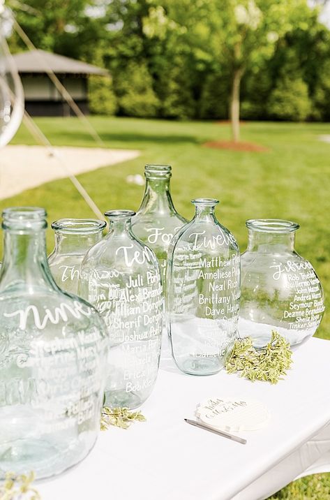 Glass Jar Seating Chart, Bottle Seating Chart, Sweet Home Alabama Movie, Movie Wedding, Reception Seating Chart, Early Spring Wedding, Fall Wedding Tables, Table Assignments, Chart Ideas