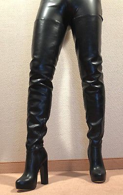 Gr.43 TOP ! Exklusiv Sexy Damen Schuhe Overknee Stiletto Stiefel Männer Boots D4 Outfit Mann, Womens High Boots, Leather Thigh High Boots, Knee High Heels, Thigh High Boots Heels, Leather Wear, Black Knees, Beautiful Boots, Heel Boots