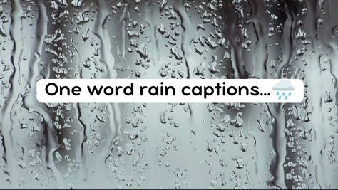 A one-word caption for rain is a simple yet powerful way to convey the mood or feeling associated with a rainy day in social media posts. These captions can evoke emotions like calmness, nostalgia, or even romance, using just one word such as "Serenity," "Drenched," "Gloomy," or "Refreshing." The minimalistic approach of a one-word caption lets the image speak for itself while subtly enhancing the overall atmosphere of the post. Rainy Day Captions Instagram, Caption For Rain, Day Captions Instagram, Day Captions, One Word Caption, Walking In The Rain, Your Profile, A Rainy Day, One Word