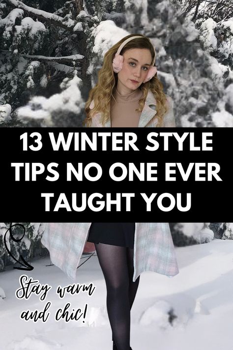 Winter can be brutal on your style, but it doesn’t have to be! Whether you’re braving icy winds or just trying to survive your daily commute, these 13 winter fashion hacks will help you stay warm without losing your sense of style. I’m sharing all my best-kept secrets, from the magic of fleece-lined tights and thermal tank tops to the perfect way to layer without looking bulky. You’ll also learn how to find boots that are both warm and stylish, accessorize like a pro, and even sneak in extra warmth with invisible layers. These tips are designed for real life—no impractical advice here! If you’re ready to upgrade your winter wardrobe and stay cozy all season long, click through to discover these must-know fashion tricks. How To Look Stylish In Winter, How To Wear Summer Clothes In Winter, How To Layer In The Winter, How To Dress In Winter Cold Weather, Transition Winter To Spring Outfits, What To Wear When It’s Cold, How To Know My Style, Winter Styles For Women Cold Weather, How To Dress For Cold Weather