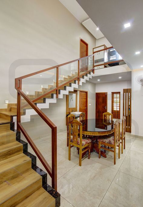 Residence | Hidden Stairs In Hall, Steps Railing, Bungalow Interior, Fall Ceiling, Advanced Woodworking Plans, Stairway Lighting, Guest Room Bed, Stairs Design Interior, Research Design