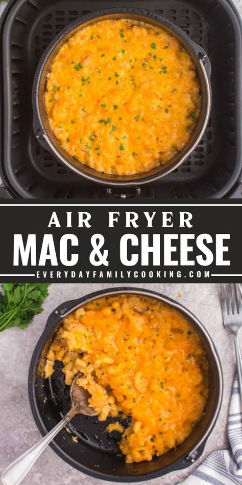 This air-fried mac and cheese recipe will change your life. No more fuzz of boiling your mac and cheese. Just with your air fryer, you can make this recipe in just 35 minutes. It's quick, and easy and you can make this cheesy recipe anytime! Try this recipe now! Air Fry Mac And Cheese, Airfryer Mac And Cheese, Air Fryer Mac And Cheese, Cheese Air Fryer, Fried Macaroni And Cheese, Fried Mac And Cheese, Quick Family Dinners, Easy Summer Dinners, Convection Cooking