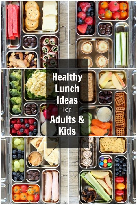 Healthy Lunch Ideas for Kids and Adults Lunch Ideas For Adults, Healthy Lunch Ideas For Kids, Lunch Stuff, Teacher Lunch, Lunch Ideas For Kids, Healthy Lunches For Work, Adult Lunches, Cheap Clean Eating, Recipe List