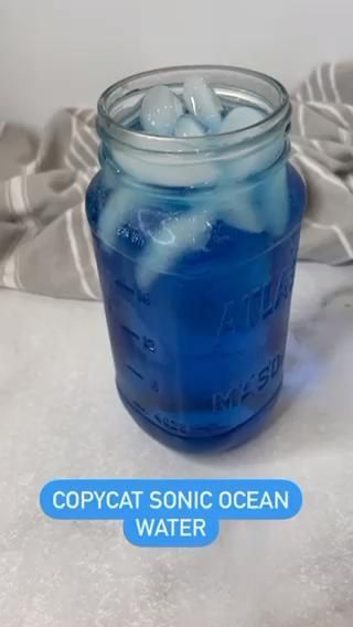 Sonic Ocean Water Recipe, Ocean Water Recipe, Sonic Ocean Water, Easy Drinks To Make, Drinks To Make, Fun Drink Recipe, Drink Recipes Nonalcoholic, Blue Drinks, Candy Drinks