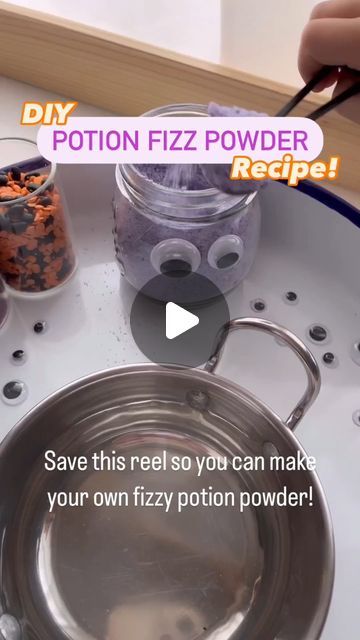 Motherly on Instagram: "✨DIY Potion Fizz Powder🧙🏼‍♀️💜 SAVE this recipe now so you can make fizzy potions all spooky season!! 🧡Other ingredients we added to our potions were red lentils, black beans, purple dyed rice, green dyed macaroni!

🎥: @the.littles.learn" Potions Recipes For Kids, Diy Potions For Kids, Potion Making For Kids, Potions For Kids, Dyed Rice, Potions Recipes, Purple Dye, Red Lentils, Powder Recipe