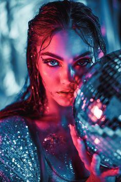 Draw Ideas Easy, Disco Photoshoot, Colour Gel Photography, Ideas Easy Drawing, Neon Disco, Neon Photoshoot, New Year Photoshoot, Business And Advertising, Debut Photoshoot