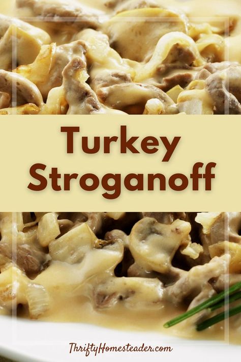 Turkey Steak Recipes, Turkey Stroganoff Recipe, Ground Turkey Stroganoff, Turkey Thigh Recipes, Turkey Stroganoff, Turkey Lunch Meat, Turkey Meat Recipes, Meat Casserole, Turkey Breast Recipe