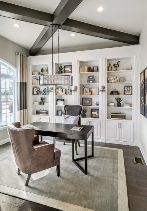 Hamptons Study Home Offices, Hamptons Study, Bloxburg Office, Big Office, Built In Bookshelves, Dream Building, Home Office Inspiration, Perfect Office, Office Inspo