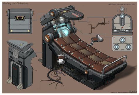 ArtStation - A binding bed of laboratory(2005,Grigon Entertainment), Minho Kim Scifi Furniture, Cyberpunk Diorama, Human Experimentation, Scifi Interior, Sci Fi Props, Fantasy Cars, Photo Prompts, Props Art, Lego Creative