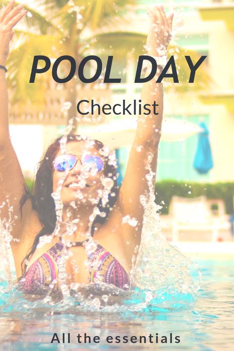 The pool essentials that you have to take: a list of all the necessities 💦🌞 Pool Party List Checklist, Pool Party Essentials List, What To Bring To A Pool Party Checklist, Pool Party Essentials, Pool Packing List, Pool Checklist, Pool Party List, Party Essentials List, Pool Necessities